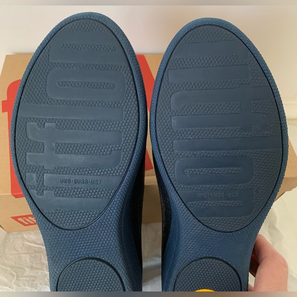 Fitflop Superballerina Glitzy ballet flats in navy, US 7M, NIB. - Picture 5 of 6